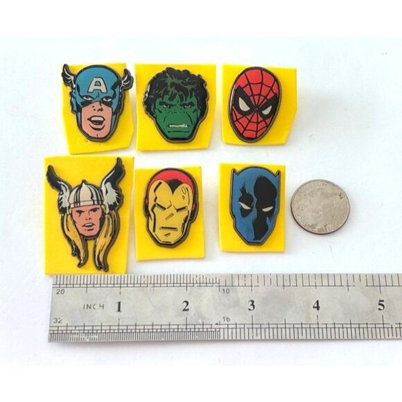 Marvel Superhero Hulk Spider-Man + Enamel Lapel Pins Set Of 6 - Picture 2 of 3